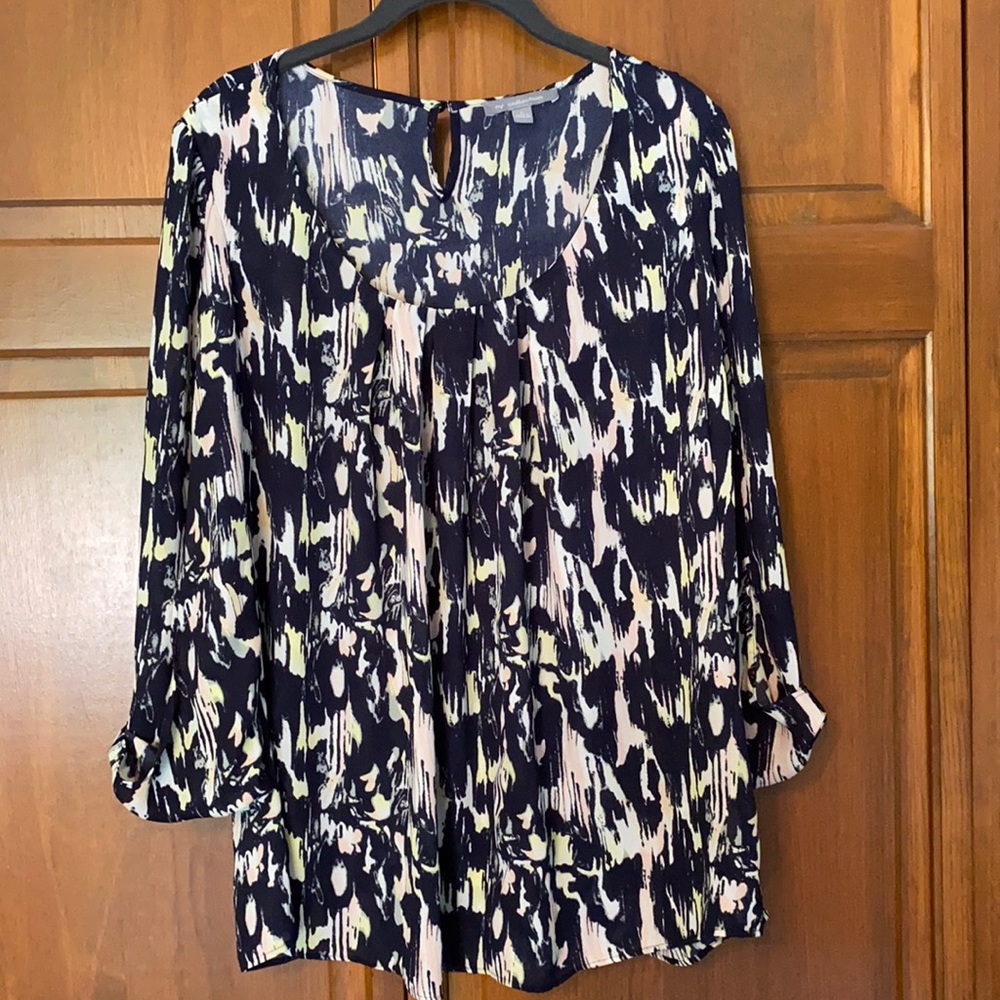 My Collection navy print blouse size large